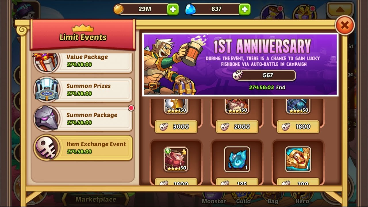 Idle Heroes How To Spend Fishbones In The New Event Youtube