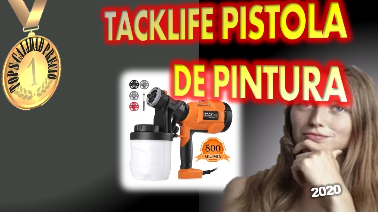 Pistola de pintura con compresor de 650 W y 800 ml, pistola de  pulverización eléctrica para pintura con tres modos de