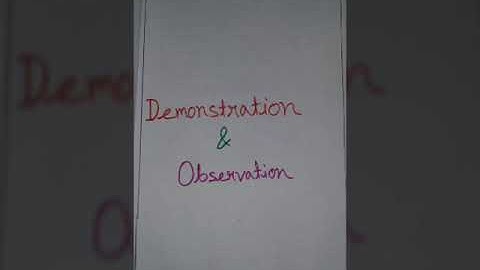 N.I.O.S D.EL.ED WBA / DEMONSTRATION & OBSERVATION