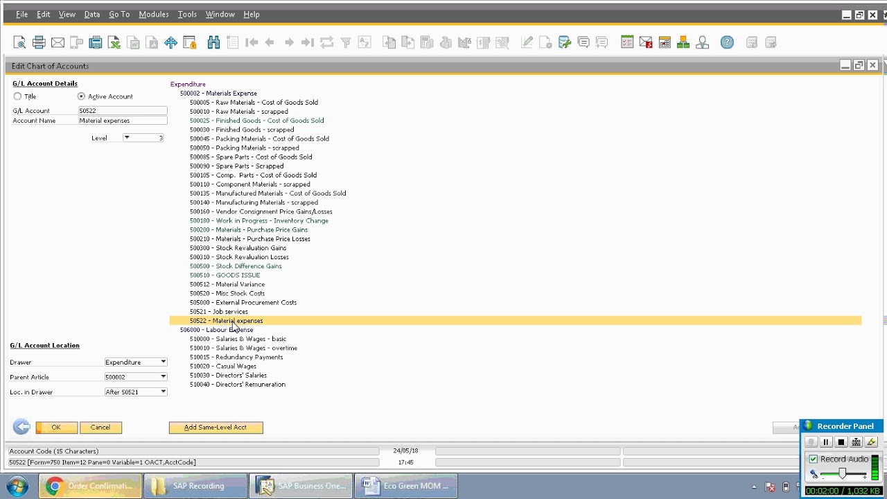 SAPER-How to create new chart of account in SAP B1 - YouTube