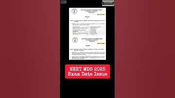 NEET MDS 2025 Exam Date Issue Clarity 🔥