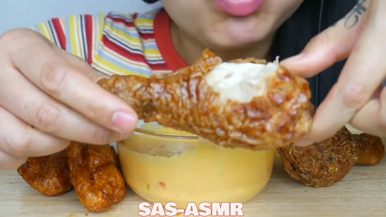 Sas Asmr - Korean *Bonchon Fried Chicken + Cheese Fondue* *Bites Only*