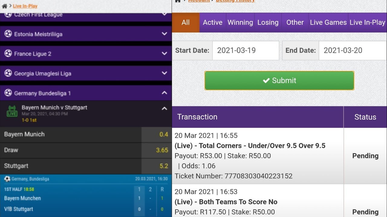 Live Soccer Guide on Hollywoodbets Mobile