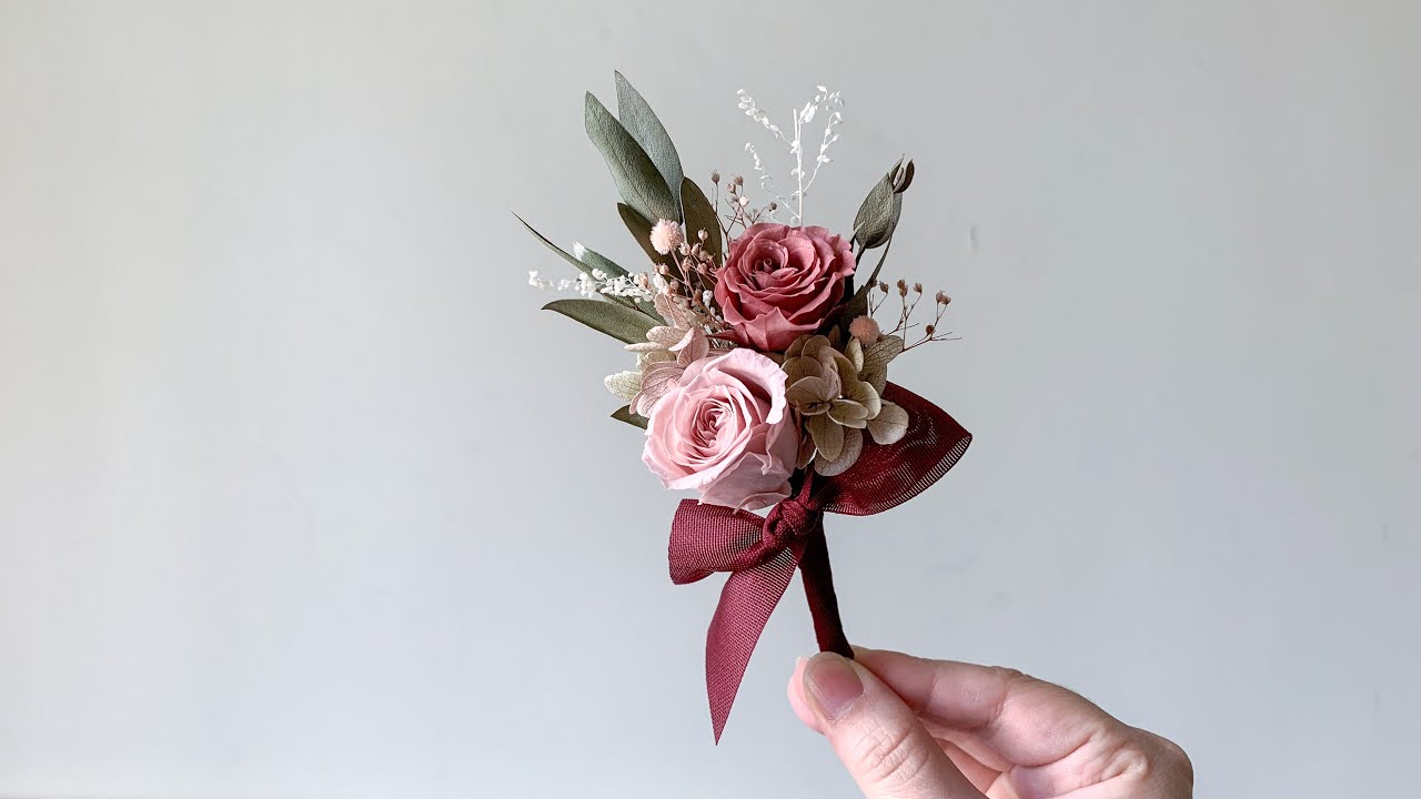 乾燥不凋花 婚禮胸花製作 Boutonnière DIY
