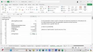 Perform a one sample z-test in Excel