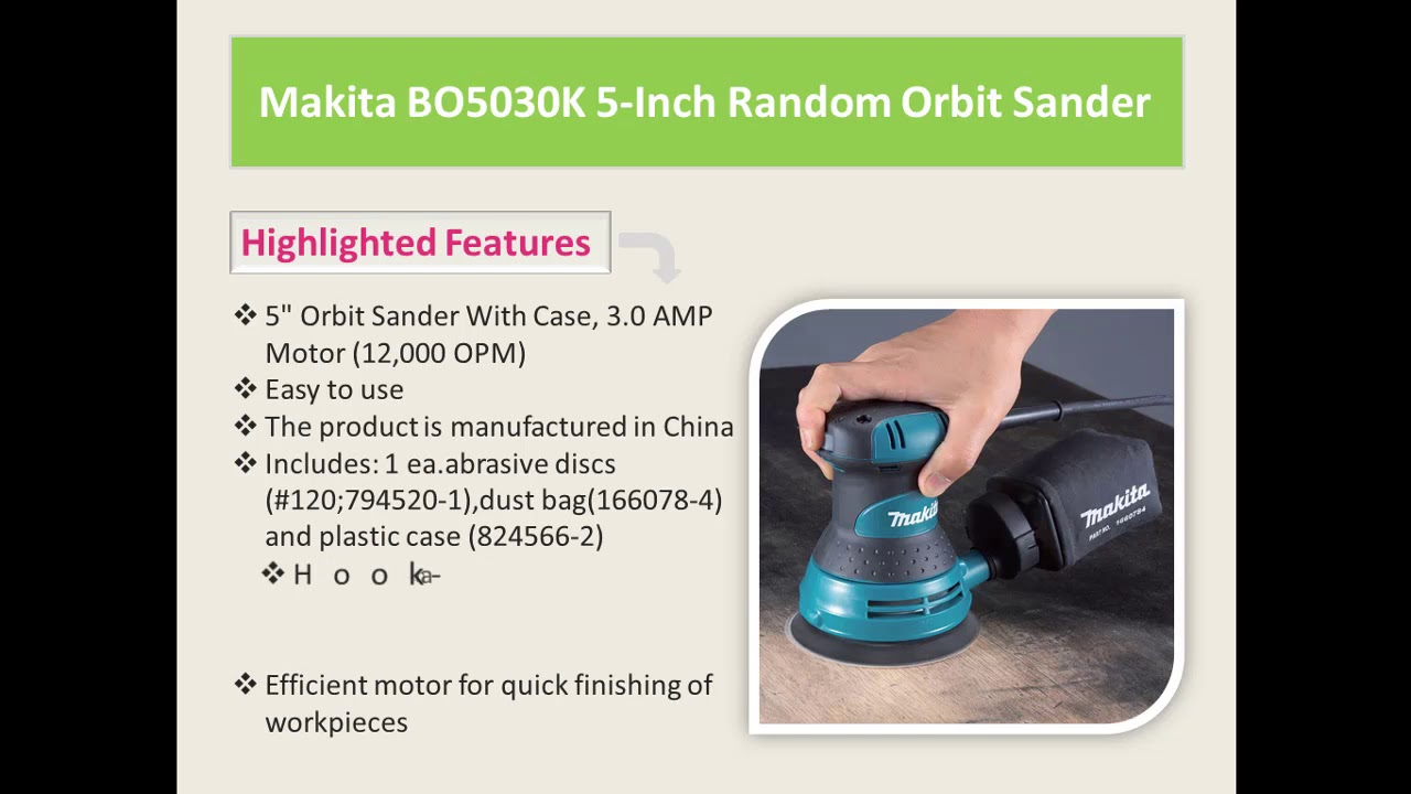 Makita BO5030K Random Orbit Sander Review - YouTube