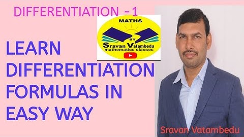 DIFFERENTIATION FORMULAS EXPLAINED IN TELUGU @VATAMBEDUSRAVANKUMAR