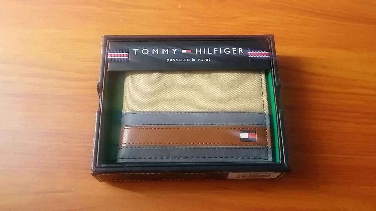 Tommy Hilfiger Men's Exeter Passcase Billfold Wallet, Khaki, - YouTube