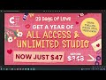 Creative Fabrica All Access And Unlimited Studio Promo, 29 Days Of Love, Get FREE Bundles Every Day