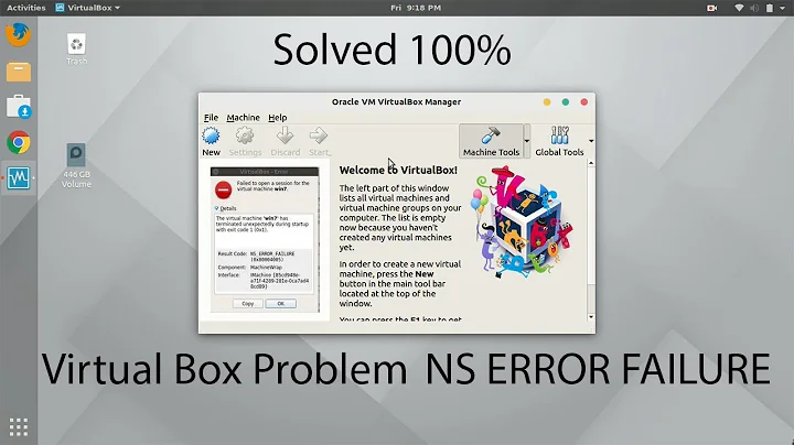 Solved 100% Virtual Box Problem NS_ERROR_FAILURE in Ubuntu