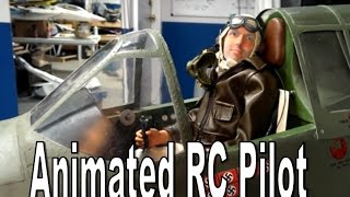 Animated Pilot for RC Airplane - Installed in P-40 Warhawk