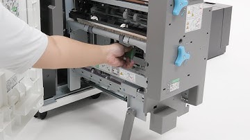 CS963/CX833/CX961/CX962/CX963—Replacing the staple cartridge in the booklet finisher