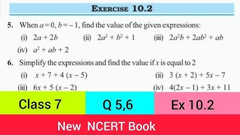 "NCERT Class 7 Maths | Q 5,6 | Ex 10.2 Algebraic Expression"