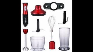 Hand Blender 3 in 1 500W, 500ml Food Processor, 800ml Beaker, Whisk, Robust Titanium Coating