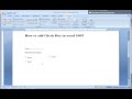 How to add Check box at word 2007
