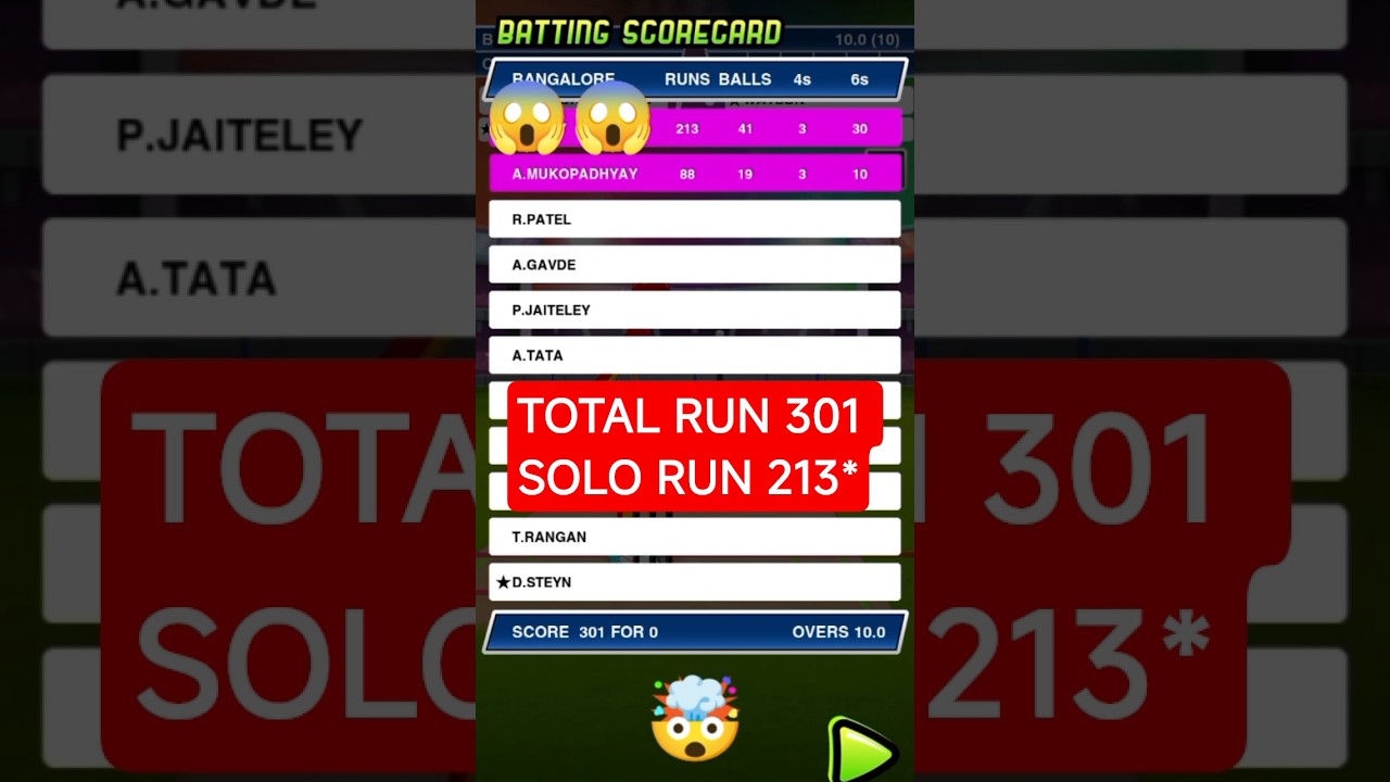 Stick Cricket Super League 🤯 301 🤯 213* Run In One Match