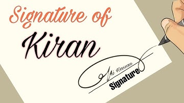 Signature of " kiran " by | Dr.Ali Hassan | Dr.Ali Hassan Art