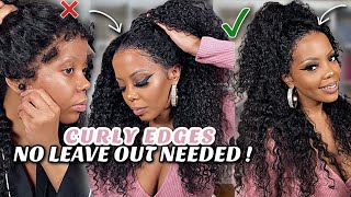 😱WHOA 🛑 No Edges? NO PROBLEM ✅REALISTIC Curly Edges Hairline ❌NO PLUCKING Natural 13x6 HD Lace Wig