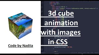 3d cube animation with images in CSS. Project with source code.