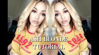 ASH BLONDE BOB WIG TUTORIAL | FROM BLACK TO ASH BLONDE