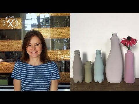 Riciclare bottiglie di plastica in vasi dipinti fai da te