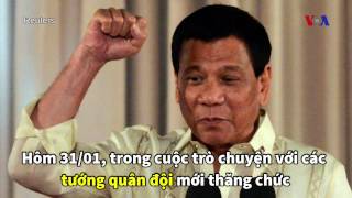 Ông Duterte mời Trung Quốc tuần tra trong hải phận Philippines