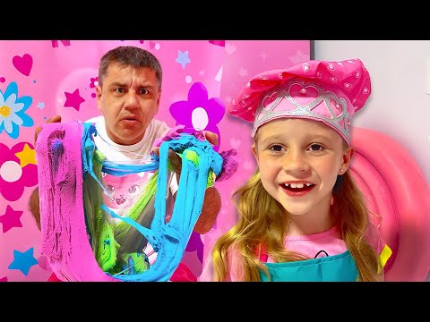 Nastya teaches dad how to be creative. Useful video for children
