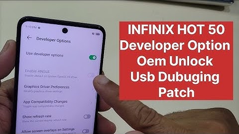 Infinix Hot 50 Oem Unlock Usb Dubuging | Developer Option