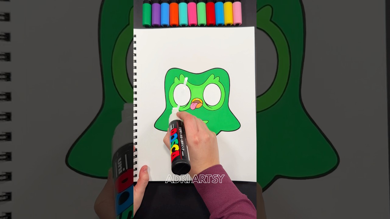 Destroying my Drawing of Duo from Duolingo AGAIN! HES BACK??? 