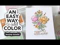 An easy way to color stamped images: layering stencils!