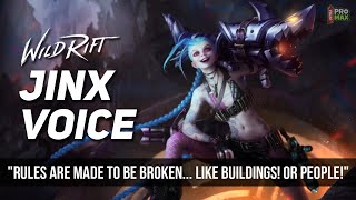 Jinx Voice Quotes/Audio In Wild Rift | Jinx All Voice Lines [English] League Of Legends Wild Rift