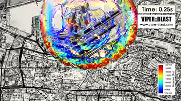Beirut Ammonium Nitrate explosion simulation (pressure)