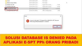 Database Is Denied dan e-SPT PPh OP tidak bisa dibuka, begini solusinya