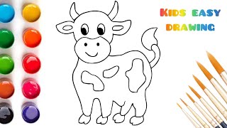 Cow 🐄: How to draw | Colouring | Painting for kids and toddlers @Colour_Magic42