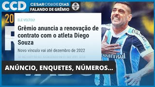 Motivos, números, relação da torcida, enquetes... Grêmio anunciou a recontratação de Diego Souza