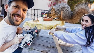 BUILT A MINI PICNIC TABLE FOR OUR SQUIRRELS!