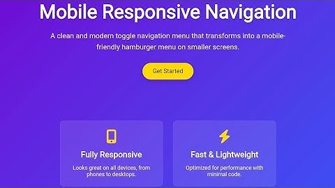 Responsive Mobile Toggle Navigation Menu using HTML, CSS & JavaScript | Navigation Bar Project