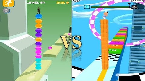 Cube surfer 3d VS Stack rider All Level walkthrough Android and iOS //#shortgame #ilanosijorgameplay