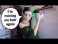 HAIR TRANSFORMATION | I DO SPLIT HAIR DYE | GREEN & BLACK