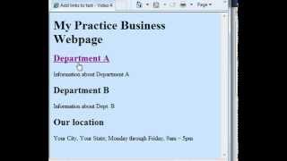 Video 4: Adding links (hyperlinks) on text in a web page