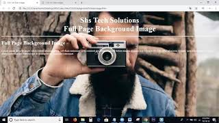 Full Page Background Image Creation Using Html and Css | Full Page background image in html and css