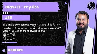 The angle between two vectors A⃗ and B⃗ is θ. The resultant of these vectors R⃗ makes an angle of...