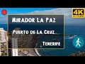 La Paz viewpoint - Mirador de La Paz - Puerto de La Cruz - Tenerife - Spain. Walk - 4K