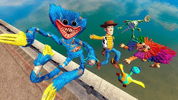 Gmod Poppy Playtime Chapter 4 vs Woody from Toy Story Funny Ragdolls ( Huggy Wuggy , Doey ,Yarnaby )