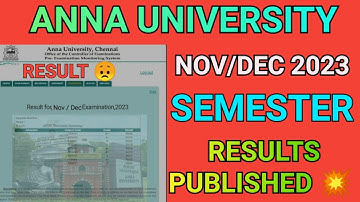 Anna University Nov/Dec 2023 Semester Result Published 🤒 | Engineering Exam Result Published 😱 | AU