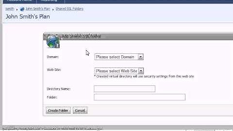 How to add a shared SSL folder in WebsitePanel
