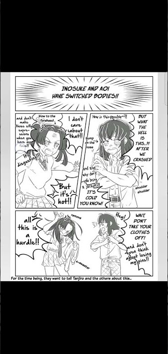 (Kny) Switched Bodies short story (Inosuke x Aoi)🤩😏