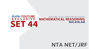 How to Crack UGC NTA NET | Previous Year Questions 2020 June | MATHEMATICAL REASONING | SET 44