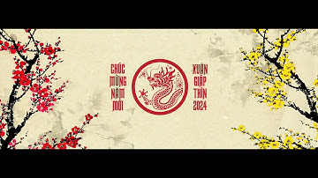 Background visual led Tết Giáp Thìn 2024 | Background Hoa đào, hoa mai thư pháp