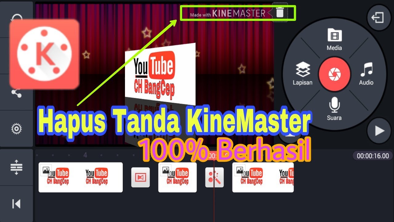 Cara Menghapus Tanda Air / Watermark Kinemaster | 100% Berhasil - Youtube